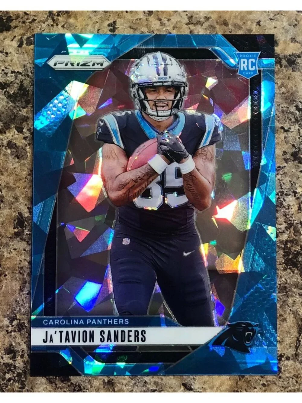 2024 Panii Prizm Ja-Tavion Sanders 343 Blue Ice SSP 28/99 Rookie